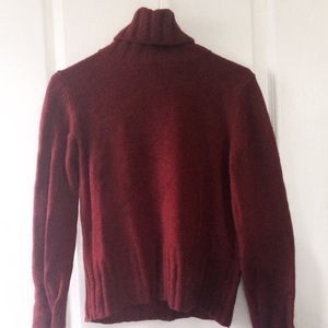 Red turtleneck sweater